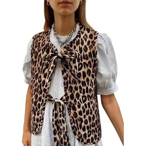 Women's Cropped Floral Quilted Vest Lightweight Printed Sleeveless Puffer Padded Coat Gilet