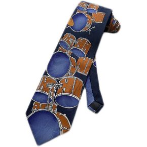 Mens Drum Set Drumset Drummer Necktie - Blue - One Size Neck Tie in Saudi Arabia