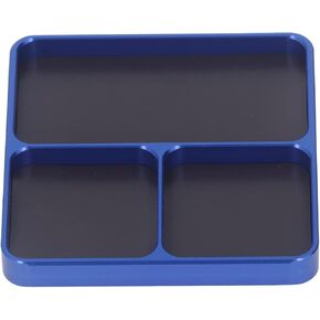 Magnetic Tray 13.8x11x2cm Aluminum Alloy Magnetic Parts Tray Magnetic Desktop Screws Tool Magnetic Small Parts Tray for Metal Parts Screws Sockets Bolts Pins Organization