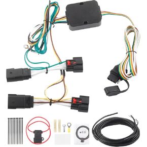 Dasbecan 56407 4-Pin Trailer Wiring Harness Compatible with Jeep Wrangler JL 2018-2024 Gladiator GT 2020-2024 4 Way Towing Hitch Wiring for Trailer Light Connect