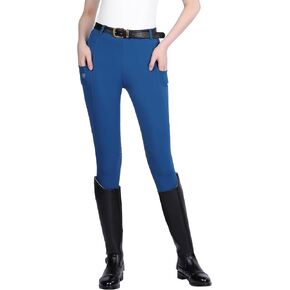 Harrison Howard Rider Breeches with Side Pockets Belt Loops Breathable Full-Seat Riding Pants Adds Grip & Safety for Riders