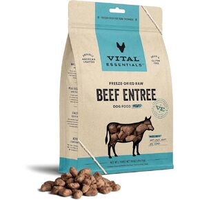 Vital Essentials Freeze Dried Raw Dog Food, Beef Nibs Entree, 14 oz