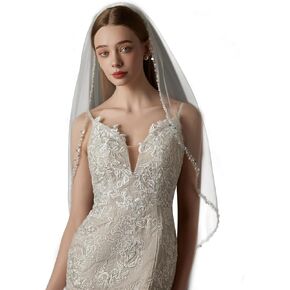 Wedding Veil, Bridal Veil Drop Veil Wedding Handmade Soft Tulle With Hair Comb for Brides