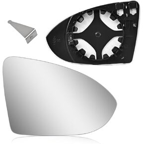 Passenger Side Heated Mirror Glass Compatible with Volkswagen VW Golf MK7, 2015-2021 Golf/Golf GTI, 15-19 Golf SportWagen/Golf R, 17-19 Golf Alltrack, 19-21 Jetta, Right Side Rearview Mirror