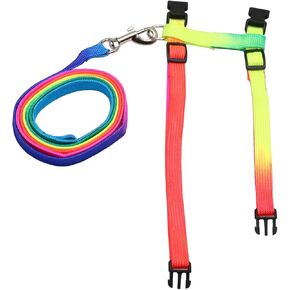 Hypeety Rabbit Bunny Harness with Leash Adjustable Soft Nylon Harness Rabbit Vest Harness Lead Leash Pink Blue Lead Leash All Season for Small Animals (Green)