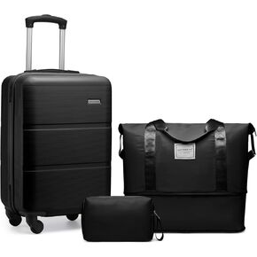 LARVENDER Luggage Sets 3 Piece with Travel Backpack, Hardside ABS Carry On suitcase sets with 360°Spinner Wheels, Durable Luggage Set Clearance For Women Men, Lavender