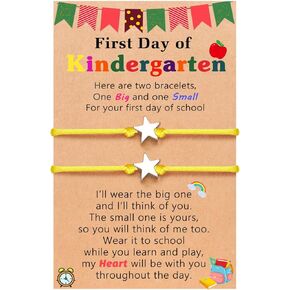 UPROMI First Day of Pre K/Kindergarten/1st Grade/2nd Grade/3rd Grade/4th Grade/5th Grade/6th Grade Gift, Back to School Bracelet Mommy and Me