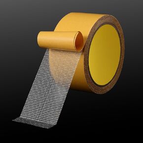 Double Sided Tape Woodworking Tape Super Thin Strong Viscosity Fiber Mesh Mounting Tape 1.18 IN by 66 FT High Tack Two Sided Woodworking Tape Super Sticky Removable Residue Free Dual Sided Tape