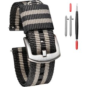 20mm Quick Release Watch Band for Samsung Galaxy Watch 6/5/5 Pro/4/3/Gear S3/S2/Active 2, Canvas Strap for Amazfit GTS 4/4 Mini/3/2 /2e/2 mini, Bip 3 Pro / 3/U Pro/Bip/Lite/S/S lite