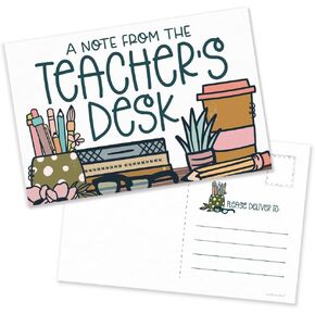تدعو شركة m&h بطاقات بريدية للمعلمين من Desk Doodle - 50 حزمة من الملاحظات الإيجابية المنزلية للآباء والطلاب - حوافز الفصول الدراسية في المدارس الابتدائية والمتوسطة - بطاقات الاتصال - مستلزمات الفصول الدراسية