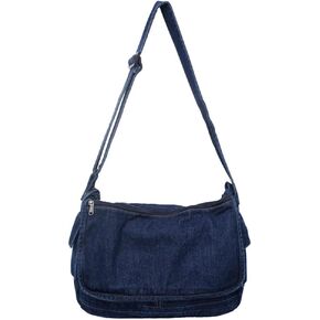 Denim Messenger Bag Travel Bags Overnight Shoulder Bag for Women Large Size Multi Pocket Hobo Crossbody Bag