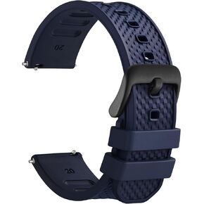 WOCCI Plaid Watch Bands, FKM Rubber (Not Silicone), Replacement Straps for Men and Women, Quick Release, Compatible Watch Lug Width 20mm 22mm