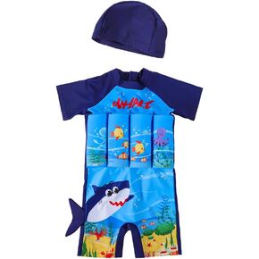 Kid Buoyancy Swimming Swimsuit Boy Girl One Piece Floatation Short Suit Cartoon Swimwear
