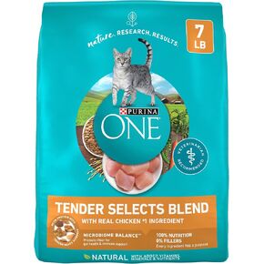 Purina ONE Natural Dry Cat Food, Tender Selects Blend With Real Chicken - 7 lb. Bag