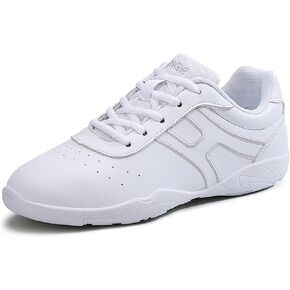 Womens Cheer Dance Shoes Girls White Breathable Lightweight Cheerleading Competition Shoes Athletic Sport Training