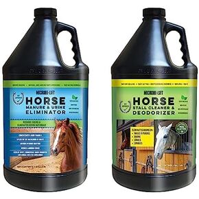 MICROBE-LIFT Horse Manure & Urine Eliminator for Use in Stables and Barns, Use on All Surfaces and Supplies, Ammonia Reducer, Highly Concentrated Formula, 1 Gallon