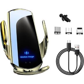 Wireless Car Charger Mount, 15W Automotive Electric Wireless Charger Holder, Car Air Vent Mount Bracket Fast Charging for Most Smartphone, Universal Car Accessories (Black)