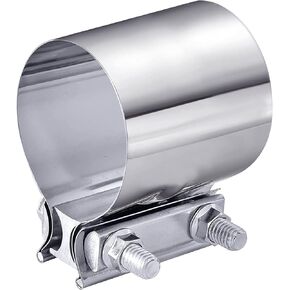 Exhaust Clamp,Car Accessories Stainless Butt Joint Band Clamp Sleeve Coupler,2.0" 2.25" 2.5" 2.75" 3.0" 4.0" Exhaust Pipe Clamp Muffler Band Clamp Sleeve,Fit for Exhaust Pipe (2.25 inch)