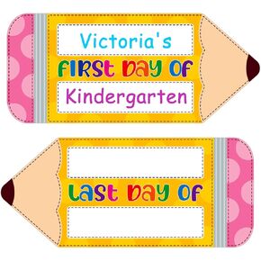 First and Last Day of School Chalkboard Pencil Sign First Day of Kindergarten Preschool Sign for Kids Boys Girls Double Sided My 1st Day of School Board for Back to School Supplies Photo Props