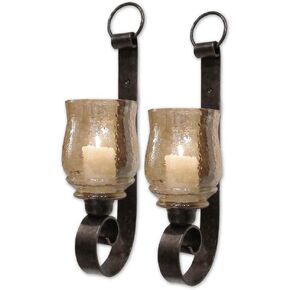 Joselyn - 18 inch Small Candle Wall Sconce (Set of 2) - 6 inches wide by 6 inches deep
