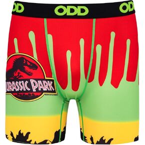 Odd Sox Men's Novelty Underwear Boxer Briefs, Jurassic Jungle Explorer- X-Large