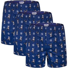 ملابس داخلية للرجال من Wembley بصور العطلات، مجموعة متعددة من القطن الكلاسيكي المنسوج (أزرق ساطع، متوسط) in Kuwait