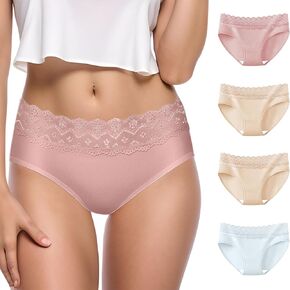 Womens Underwear Sexy No Show Bikini Panties Lace Hipster Panty Soft Ladies Briefs