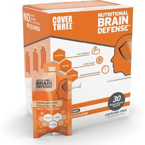 Cover Three Brain Assist Brain Supplement, Nutritional Focus Supplement with Curcumin, Uridine, Orange Slice Liquid Brain Support Formula, High Performance Memory Supplements in Saudi Arabia