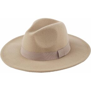 Mud Pie Grosgrain Womens Fedora, One Size, Taupe