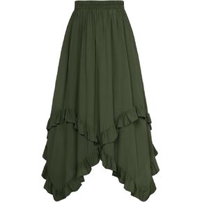 Scarlet Darkness Long Skirts for Women High Waist Renaissance Skirt Maxi Skirt with Pockets