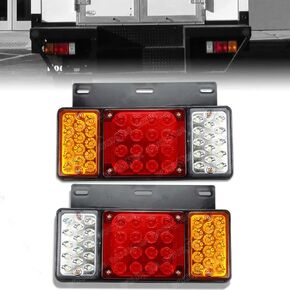 12V LED Tail Light For Isuzu NPR NPRHD NKR NHR NRR FSR FRR GMC W Series Elf Truck Rear Lamp 1984- Taillight Assembly Waterproof level IP66 (Pair) Plastic