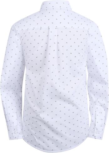 Boys Long Sleeve Patterned Dress Shirt Button Down Comfort Flex Shirts in Saudi Arabia
