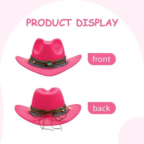 SAJUZEN Kids Cowboy Hat Felt Wide Brim Western Toddler Cowgirl Hat for Girls and Boys Sun Hat in Saudi Arabia