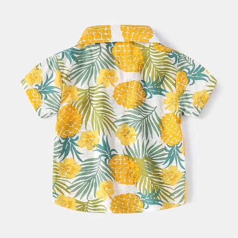 KISBINI Toddler Boys Hawaiian Shirts Tropical Button Down Summer Beach Shirts for 2-6 Years Boys in Kuwait
