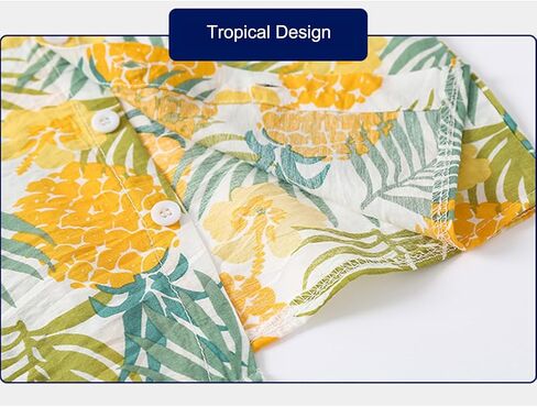 KISBINI Toddler Boys Hawaiian Shirts Tropical Button Down Summer Beach Shirts for 2-6 Years Boys in Kuwait
