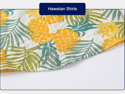 KISBINI Toddler Boys Hawaiian Shirts Tropical Button Down Summer Beach Shirts for 2-6 Years Boys in Kuwait