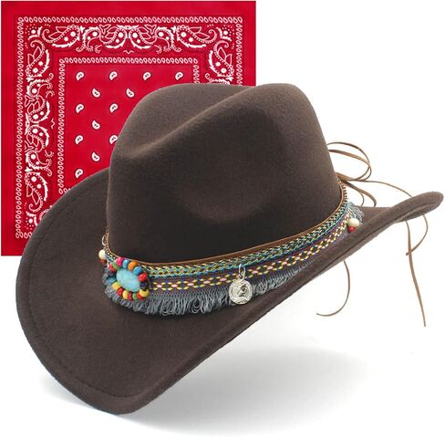 SAJUZEN Kids Cowboy Hat Felt Wide Brim Western Toddler Cowgirl Hat for Girls and Boys Sun Hat in Saudi Arabia