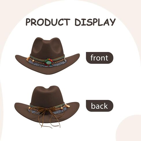 SAJUZEN Kids Cowboy Hat Felt Wide Brim Western Toddler Cowgirl Hat for Girls and Boys Sun Hat in Saudi Arabia
