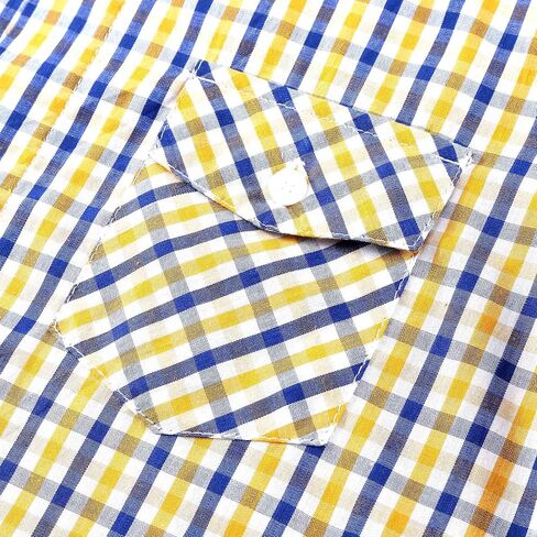 قميص Bienzoe للأولاد بياقة كاجوال: قمصان رياضية منقوشة بأزرار سفلية للأطفال in Kuwait