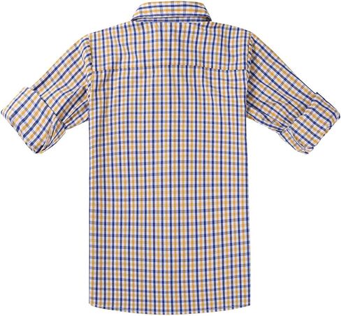 قميص Bienzoe للأولاد بياقة كاجوال: قمصان رياضية منقوشة بأزرار سفلية للأطفال in Kuwait