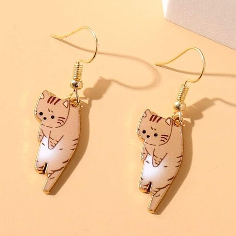 Sweet Kawaii Animals Kitten Drop Dangle Lovely Funny Cute Cartoon Aesthetic Cat Lover Person Creative Earrings Friendship Jewelry for Women in Saudi Arabia