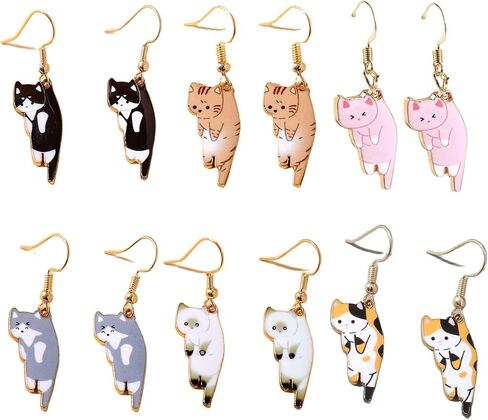 Sweet Kawaii Animals Kitten Drop Dangle Lovely Funny Cute Cartoon Aesthetic Cat Lover Person Creative Earrings Friendship Jewelry for Women in Saudi Arabia