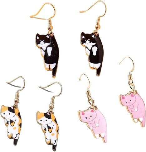 Sweet Kawaii Animals Kitten Drop Dangle Lovely Funny Cute Cartoon Aesthetic Cat Lover Person Creative Earrings Friendship Jewelry for Women in Saudi Arabia