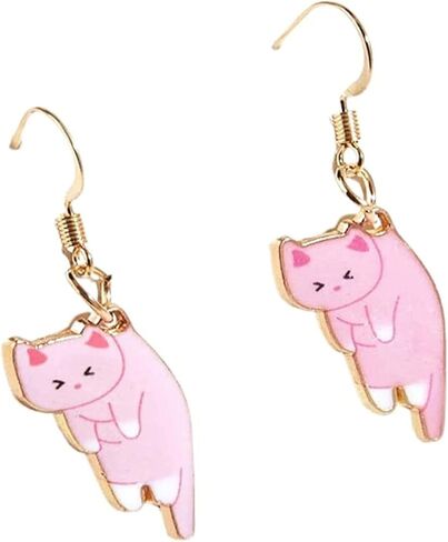 Sweet Kawaii Animals Kitten Drop Dangle Lovely Funny Cute Cartoon Aesthetic Cat Lover Person Creative Earrings Friendship Jewelry for Women in Saudi Arabia