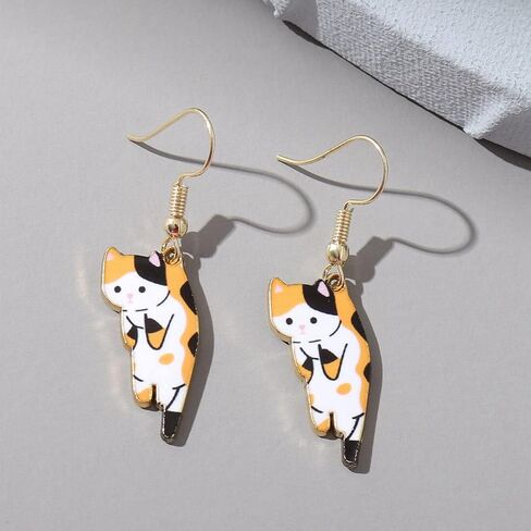Sweet Kawaii Animals Kitten Drop Dangle Lovely Funny Cute Cartoon Aesthetic Cat Lover Person Creative Earrings Friendship Jewelry for Women in Saudi Arabia