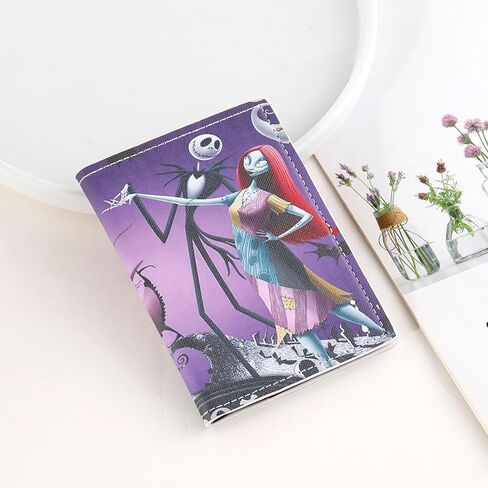 كابوس قبل عيد الميلاد غطاء حامل جواز السفر الجلدي، جاك سالي كوسبلاي محفظة جواز السفر حافظة بطاقة الائتمان للنساء الفتيات (PAC-SDY A) in Kuwait