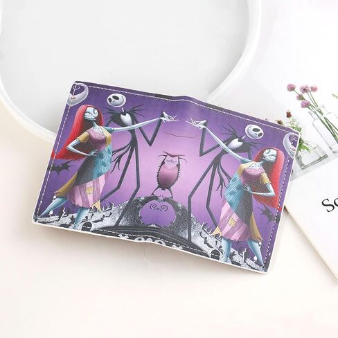 كابوس قبل عيد الميلاد غطاء حامل جواز السفر الجلدي، جاك سالي كوسبلاي محفظة جواز السفر حافظة بطاقة الائتمان للنساء الفتيات (PAC-SDY A) in Kuwait