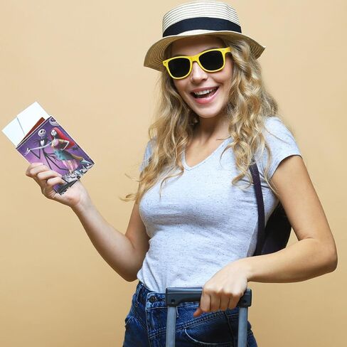 كابوس قبل عيد الميلاد غطاء حامل جواز السفر الجلدي، جاك سالي كوسبلاي محفظة جواز السفر حافظة بطاقة الائتمان للنساء الفتيات (PAC-SDY A) in Kuwait