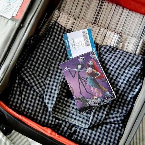 كابوس قبل عيد الميلاد غطاء حامل جواز السفر الجلدي، جاك سالي كوسبلاي محفظة جواز السفر حافظة بطاقة الائتمان للنساء الفتيات (PAC-SDY A) in Kuwait