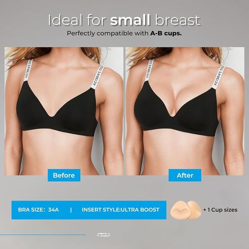Bra Pads Inserts, Sticky Bra Inserts Push Up For Swimsuit, Silicone Bra Cups Inserts For Bikini Small Breast A-B Cups in Saudi Arabia